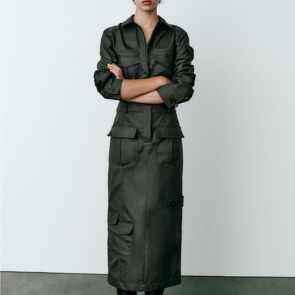 Zara midi shirt dress